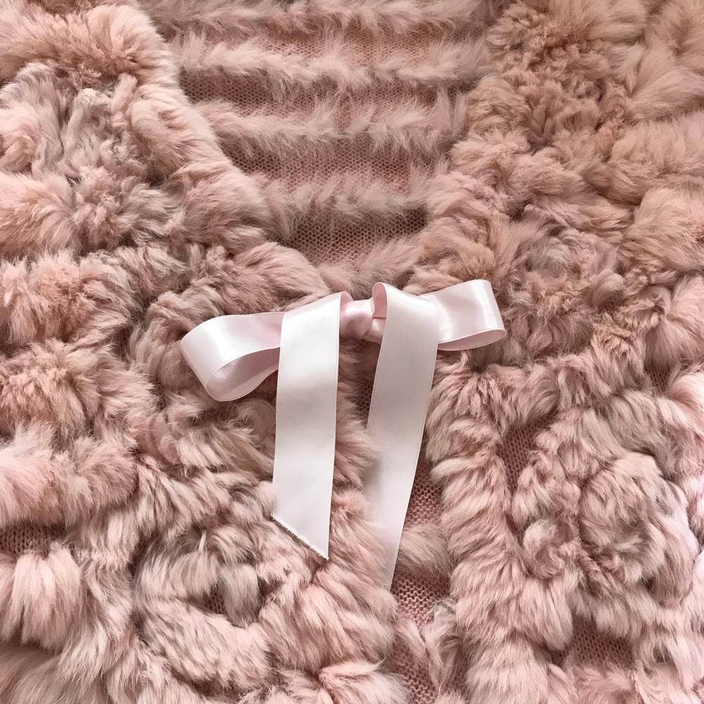 BCBGMaxAzria Blush Rabbit Fur Knit Jacket - Picture 8 of 11